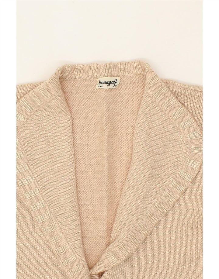 VINTAGE Womens Cardigan Sweater UK 12 Medium Beige Vintage Vintage and Second-Hand Vintage from Messina Hembry 