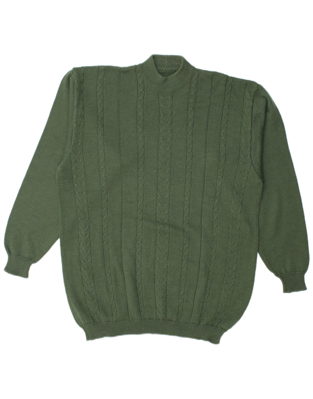 Vintage Mens Turtle Neck Jumper Sweater Large Green