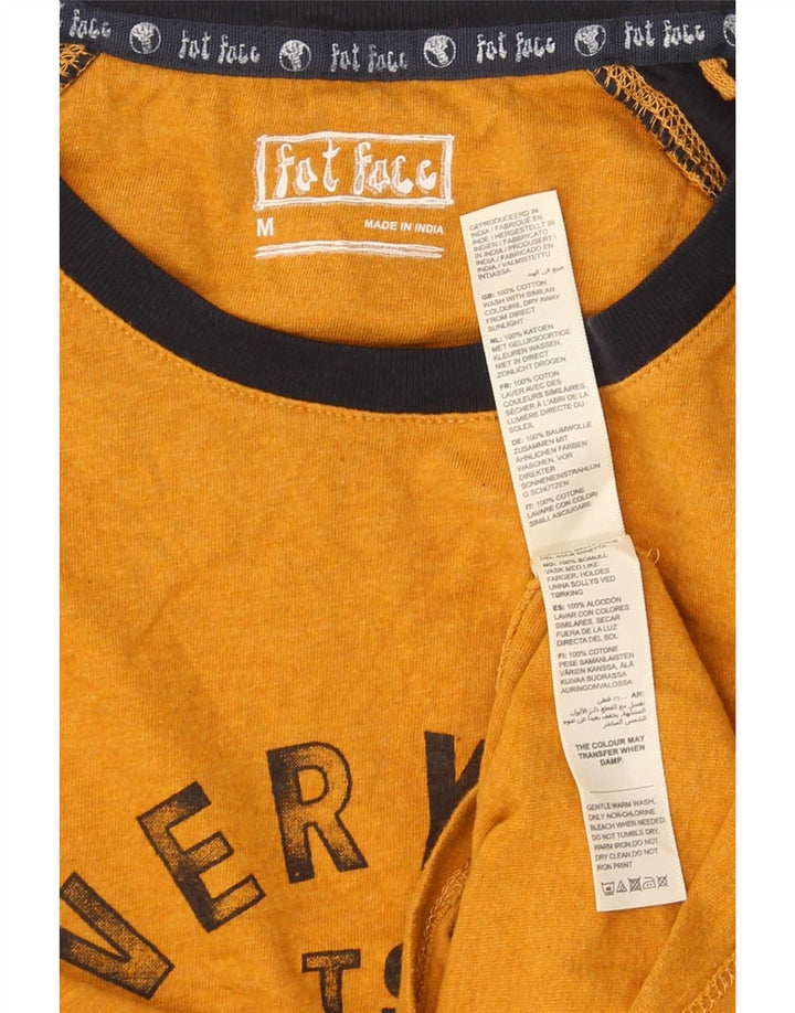 Fat Face Top grafico da uomo a maniche lunghe in cotone color block giallo medio