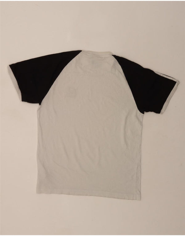Adidas Mens T-Shirt Top Medium White Colourblock Cotton