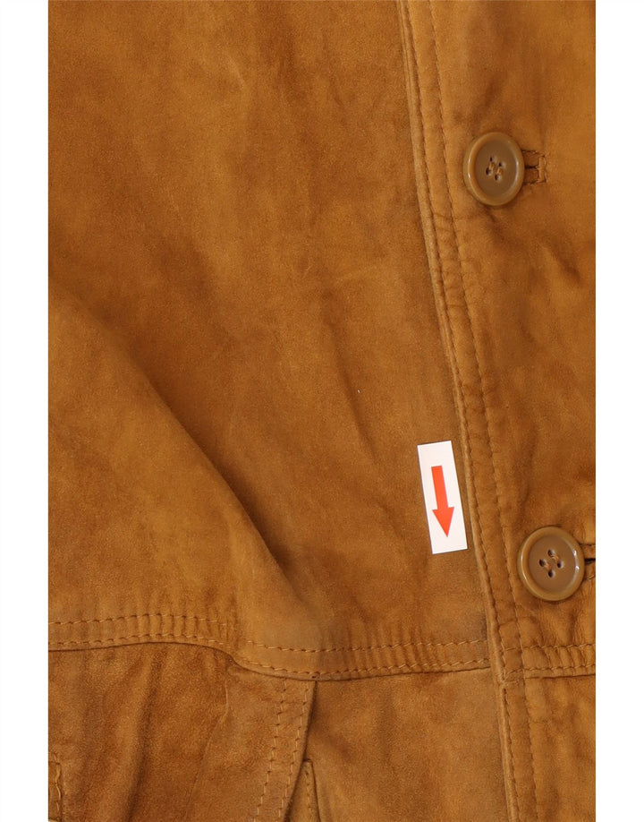 Conbipel Mens Suede Bomber Jacket UK 42 XL Brown Leather