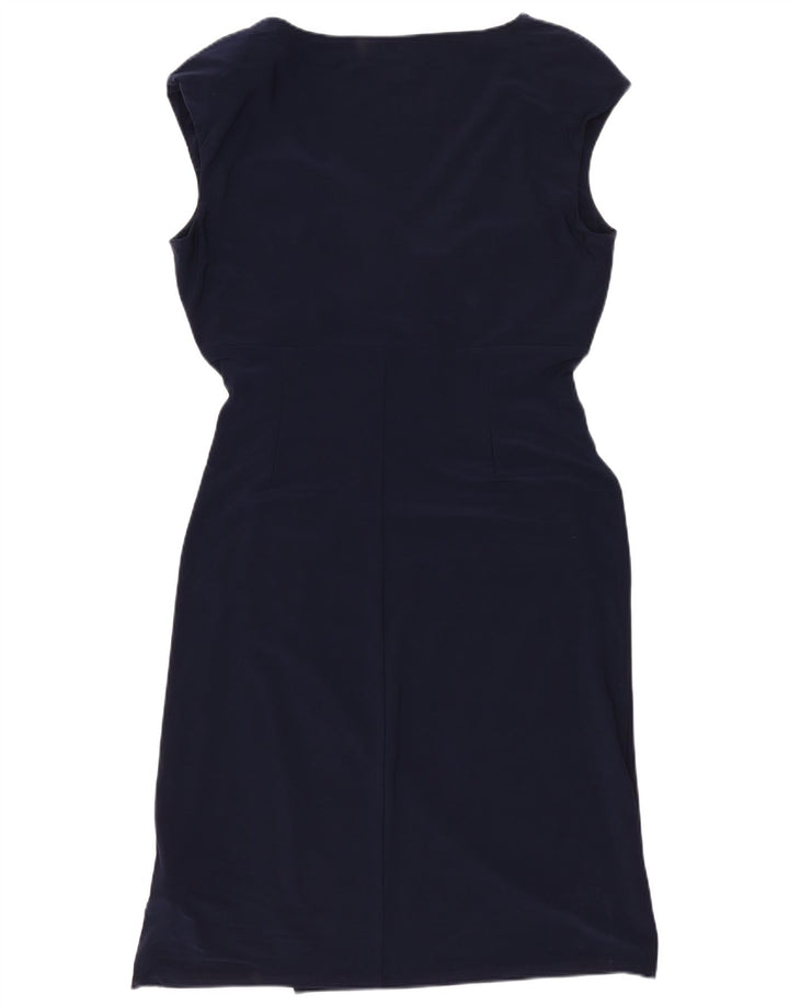 Ralph Lauren Womens Bodycon Dress US 8 Medium Navy Blue Polyester
