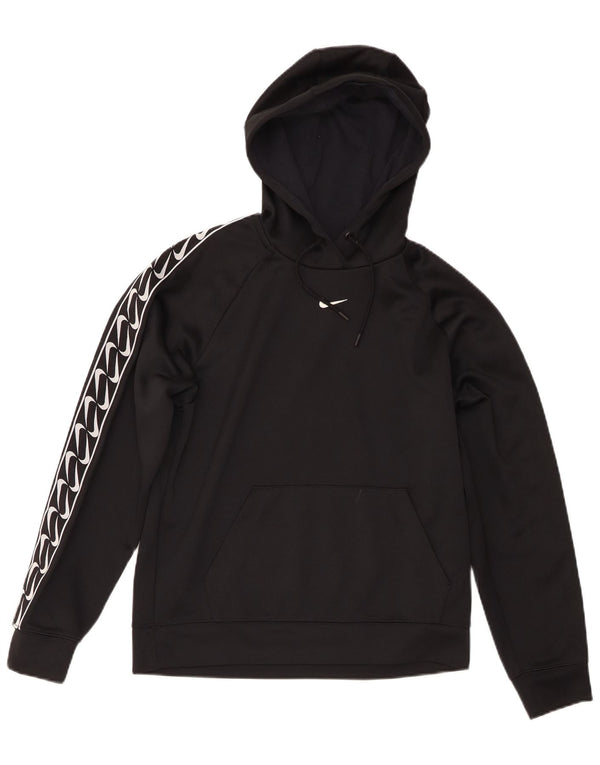 Nike Womens Graphic Oversized Hoodie Pullover UK 6 XS Schwarz Polyester