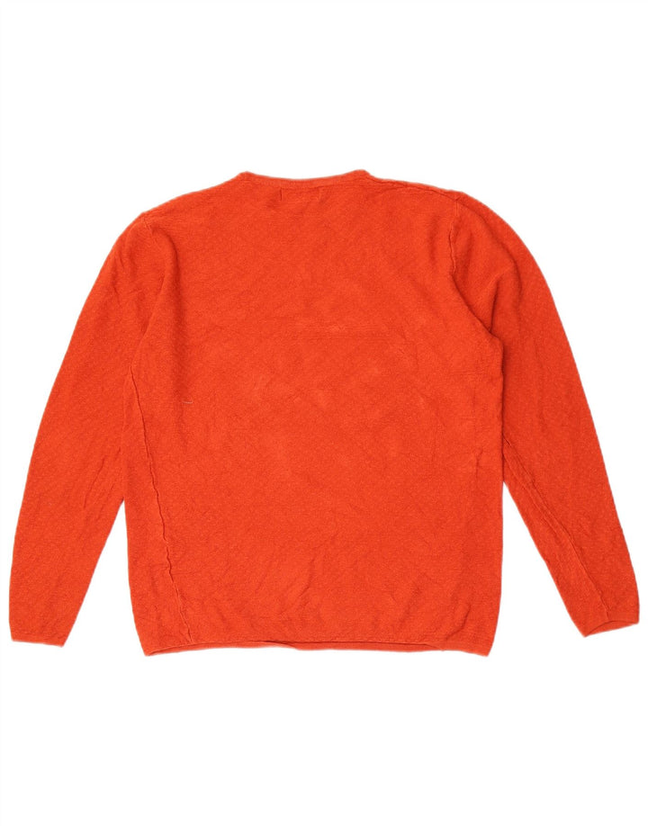 Zara Herre trøje med rund hals, lille orange viskose