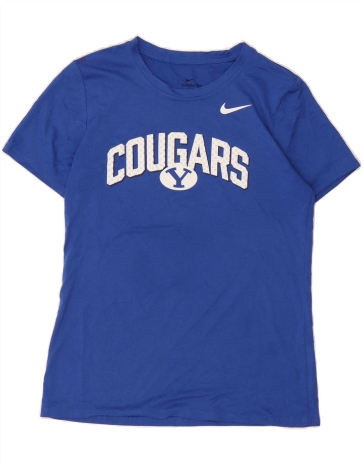 NIKE Womens Cougars Graphic T-Shirt Top UK 10 Small Blue Polyester Vintage Nike and Second-Hand Nike from Messina Hembry 