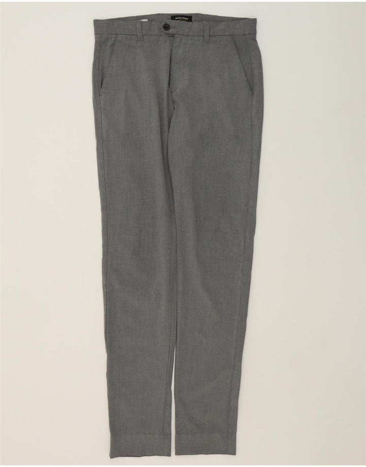 JACK & JONES Mens Marco Slim Suit Trousers W30 L34 Grey Polyester Vintage Jack & Jones and Second-Hand Jack & Jones from Messina Hembry 