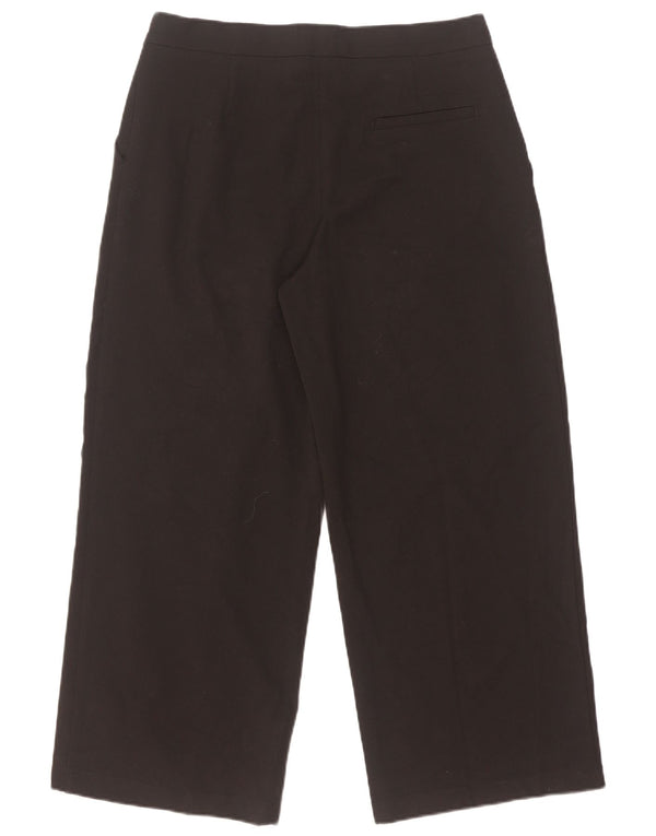 Zara Womens Wide Leg Cropped Trousers Medium W28 L26 Black Colourblock