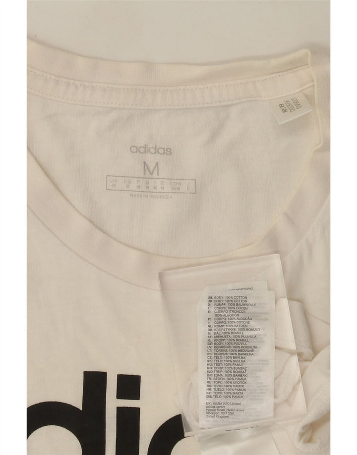 Adidas Mens Graphic T-Shirt Top Medium White Cotton