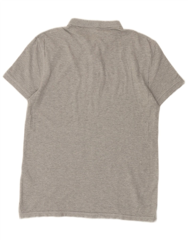 All Saints Mens Polo Shirt Medium Grey Cotton