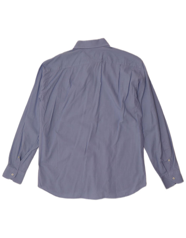 Roccobarocco Mens Shirt Size 41 16 Large Blue Cotton