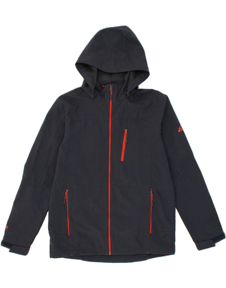 MCKINLEY Mens Hooded Windbreaker Jacket UK 38 Medium Navy Blue Polyester Vintage McKinley and Second-Hand McKinley from Messina Hembry 