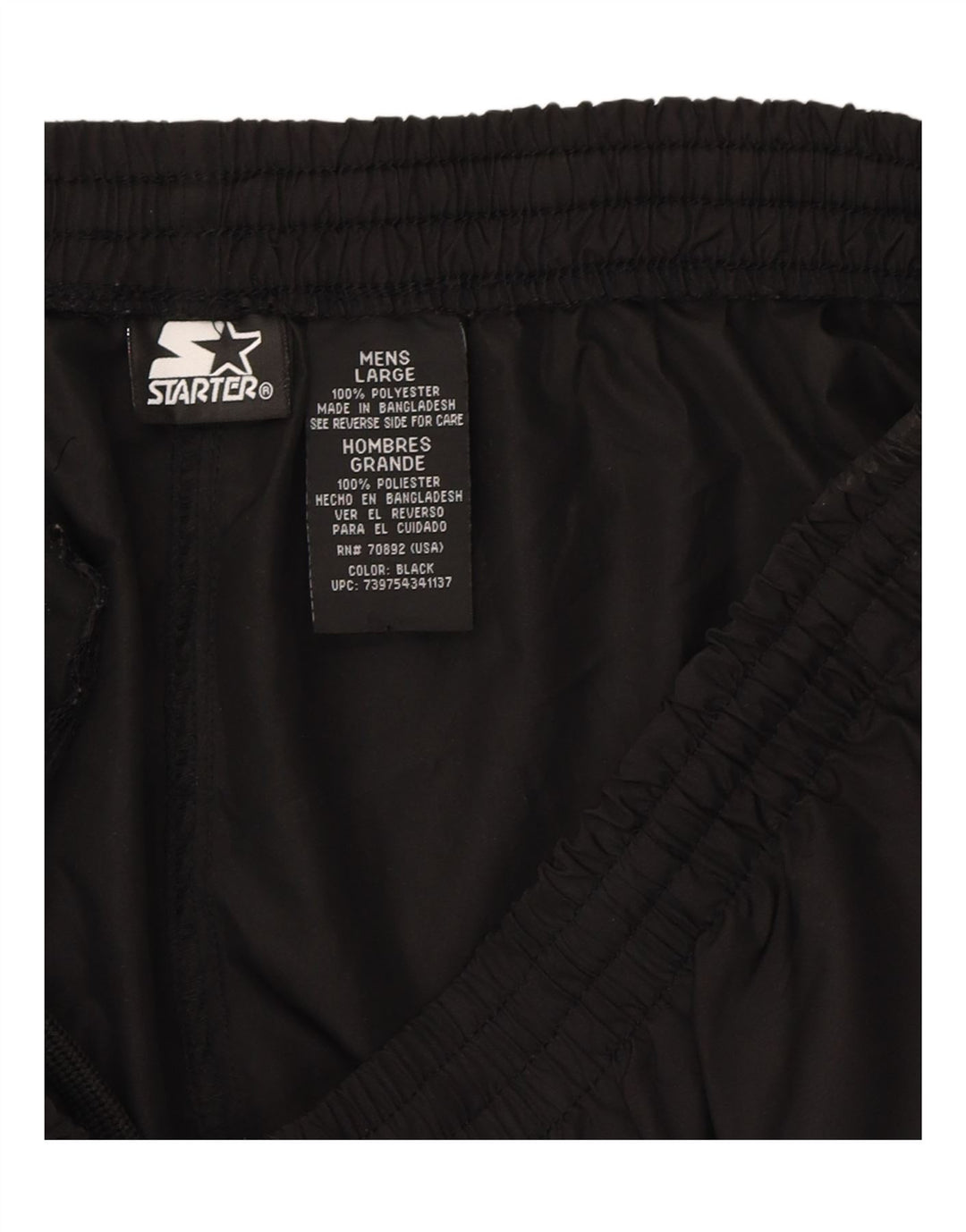 STARTER Mens Tracksuit Trousers Large  Black Polyester Vintage Starter and Second-Hand Starter from Messina Hembry 