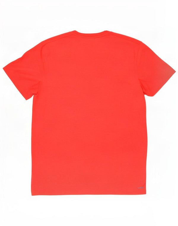 Adidas Uomo Slim Fit T-shirt Top Large Rosso Poliestere