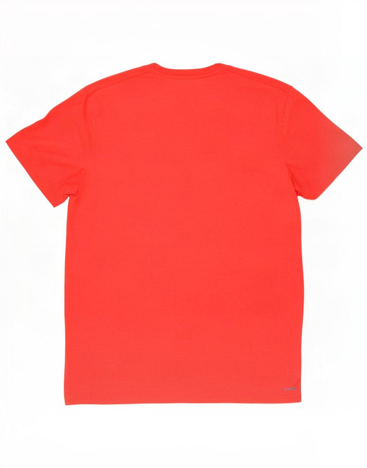 Adidas Mens Slim Fit T-Shirt Top Large Red Polyester