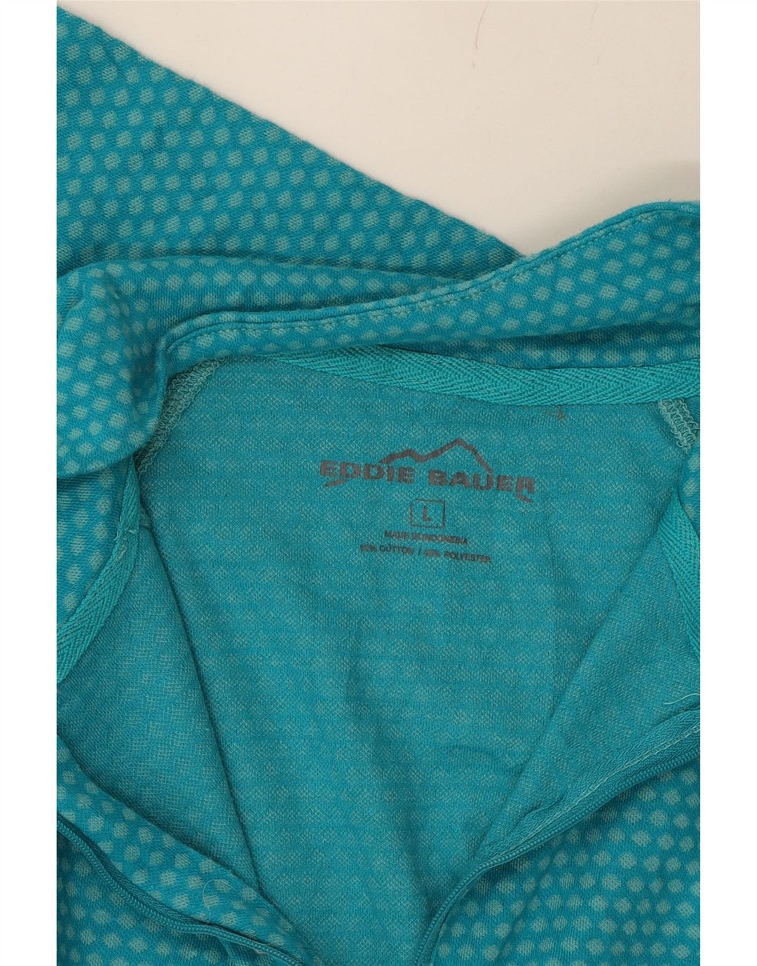 EDDIE BAUER Womens Pullover Tracksuit Top UK 14 Large Blue Spotted Vintage Eddie Bauer and Second-Hand Eddie Bauer from Messina Hembry 