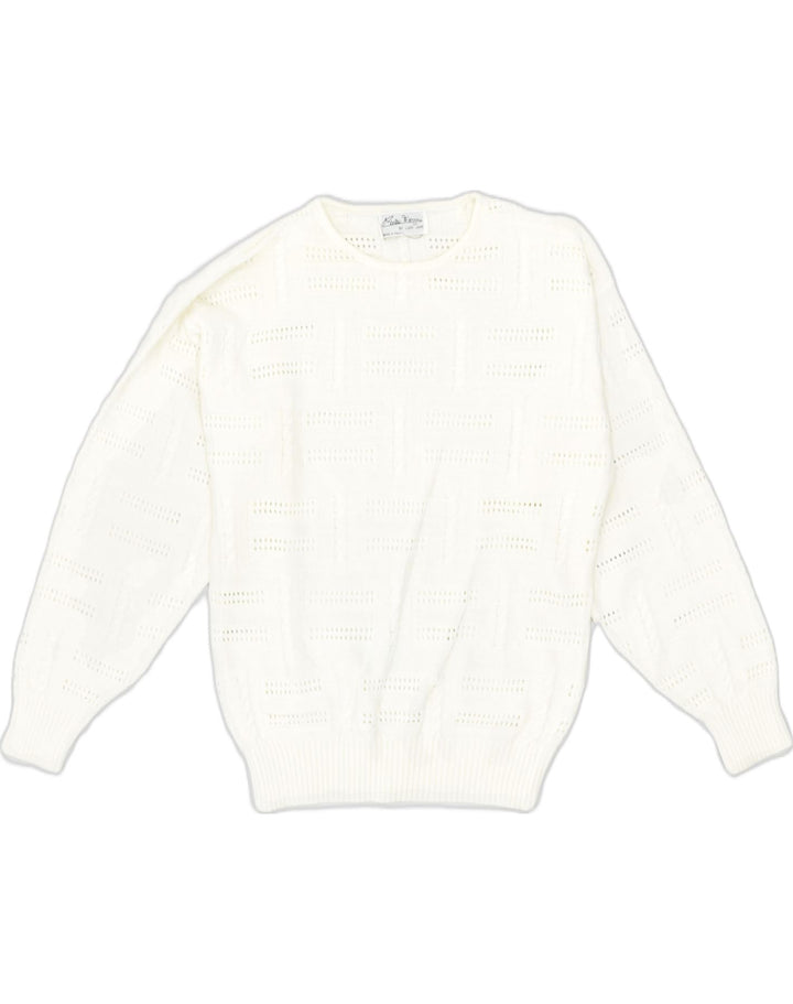CARLA FERRONI Womens Crew Neck Jumper Sweater UK 16 Large Off White | Vintage CARLA FERRONI | Thrift | Second-Hand CARLA FERRONI | Used Clothing | Messina Hembry 