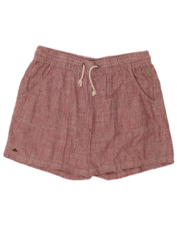 Little Kathmandu Damen-Freizeitshorts UK 12 Medium W32 Roter Nadelstreifen-Hanf