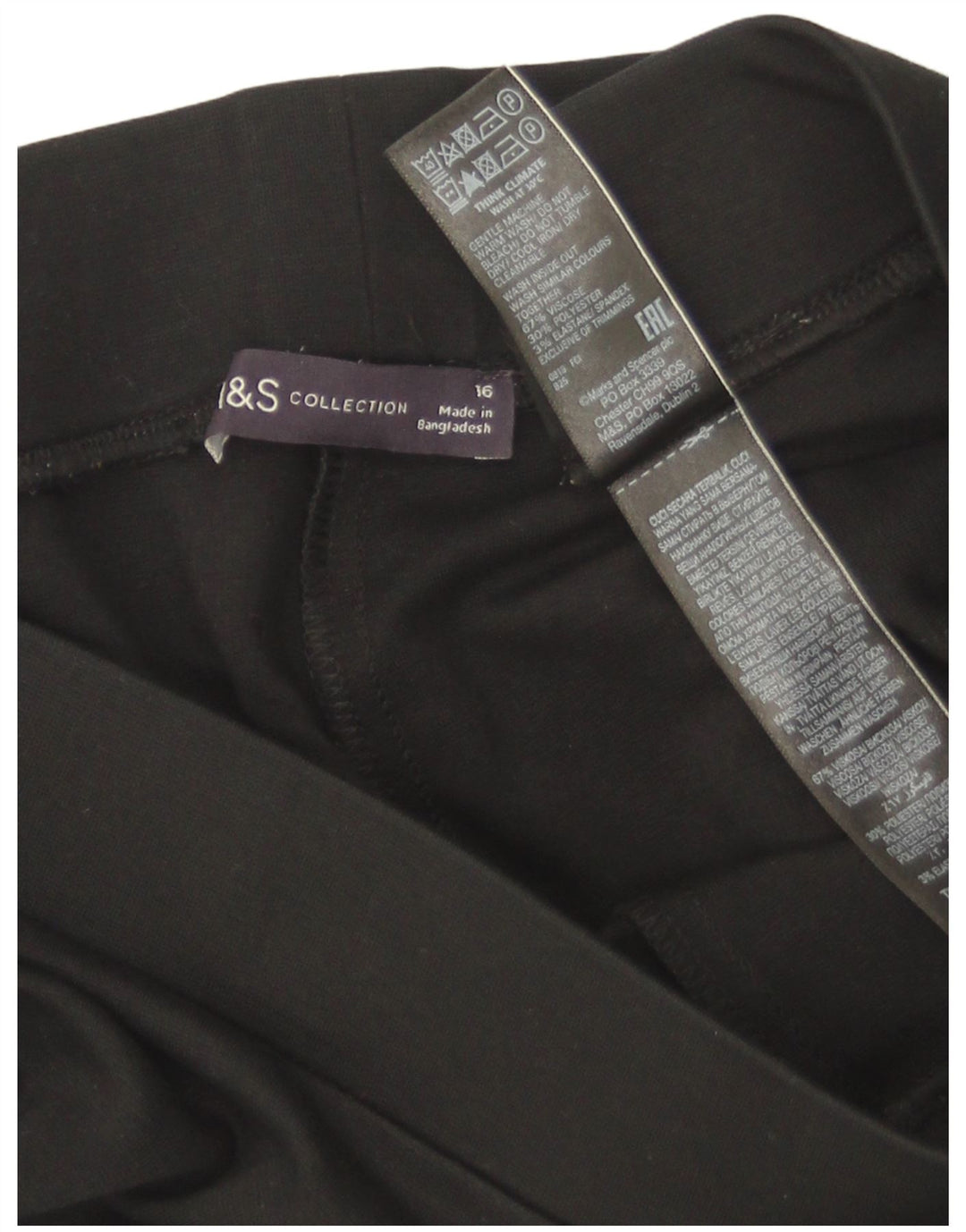 Marks & Spencer Womens Crop Leggings UK 16 Large Black Viscose