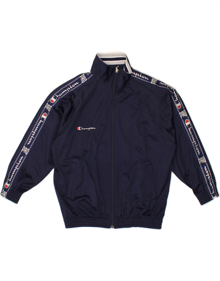 CHAMPION Boys Graphic Tracksuit Top Jacket 7-8 Years Small  Navy Blue Vintage Champion and Second-Hand Champion from Messina Hembry 