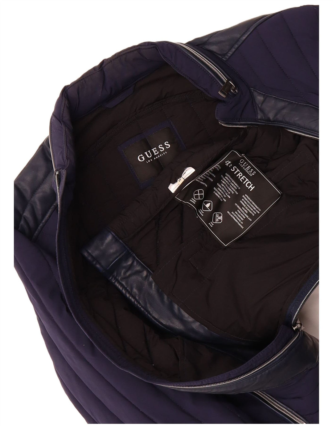 GUESS Womens Padded Jacket UK 14 Medium Navy Blue