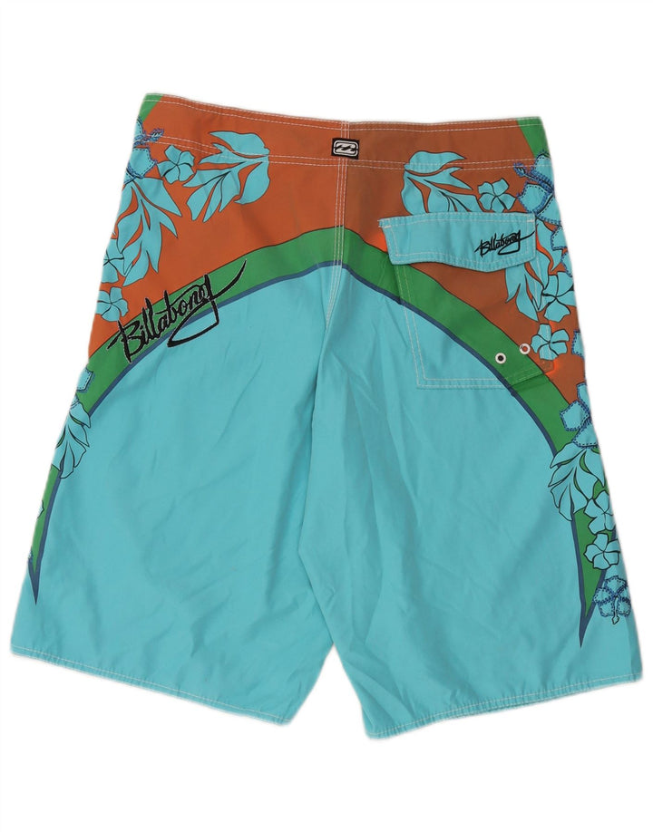 Billabong Mens Graphic Swimming Shorts Large Blue Floral Polyester