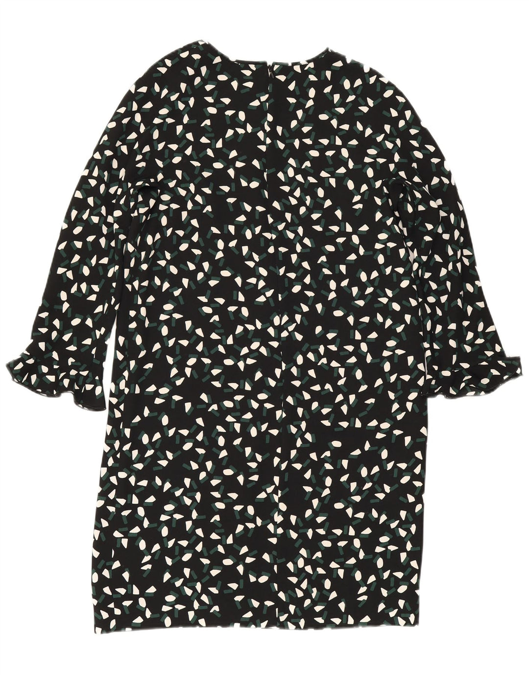 Abito a trapezio da donna Max Mara con maniche a 3/4 UK 8 Piccolo poliestere geometrico nero