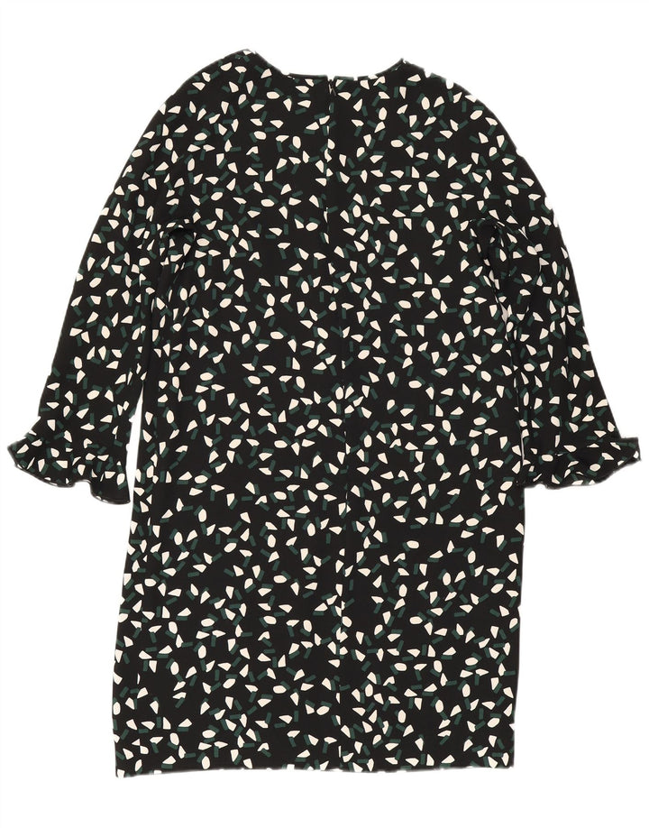 Abito a trapezio da donna Max Mara con maniche a 3/4 UK 8 Piccolo poliestere geometrico nero