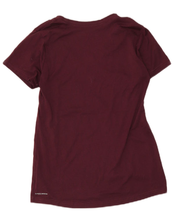 T-shirt Reebok da donna Top UK 10 Small Borgogna in poliestere