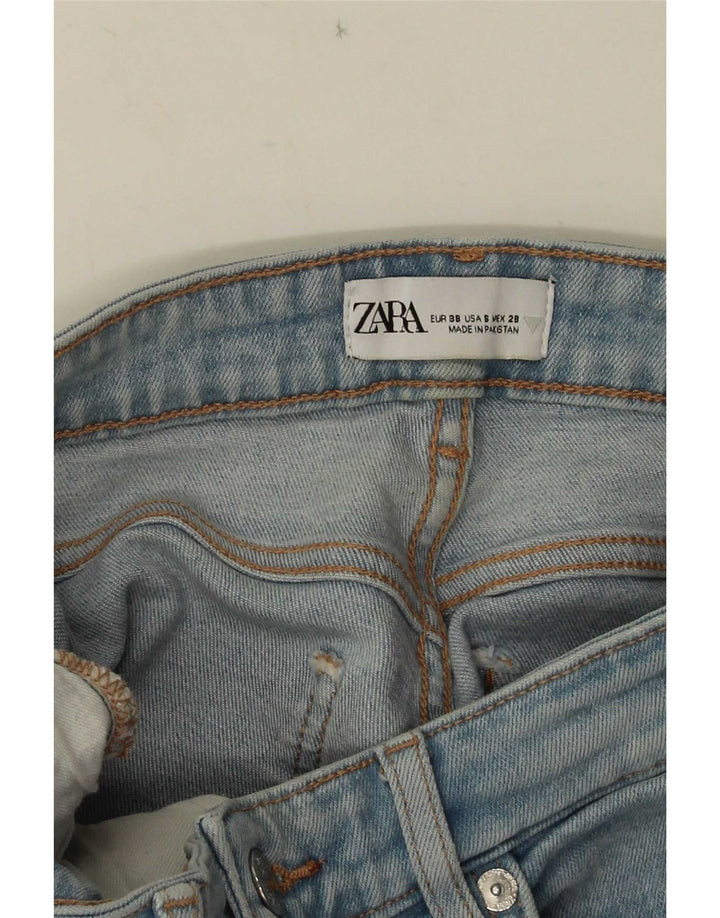 Zara Womens Bootcut Cropped Jeans EU 38 Small W28 L25 Blue