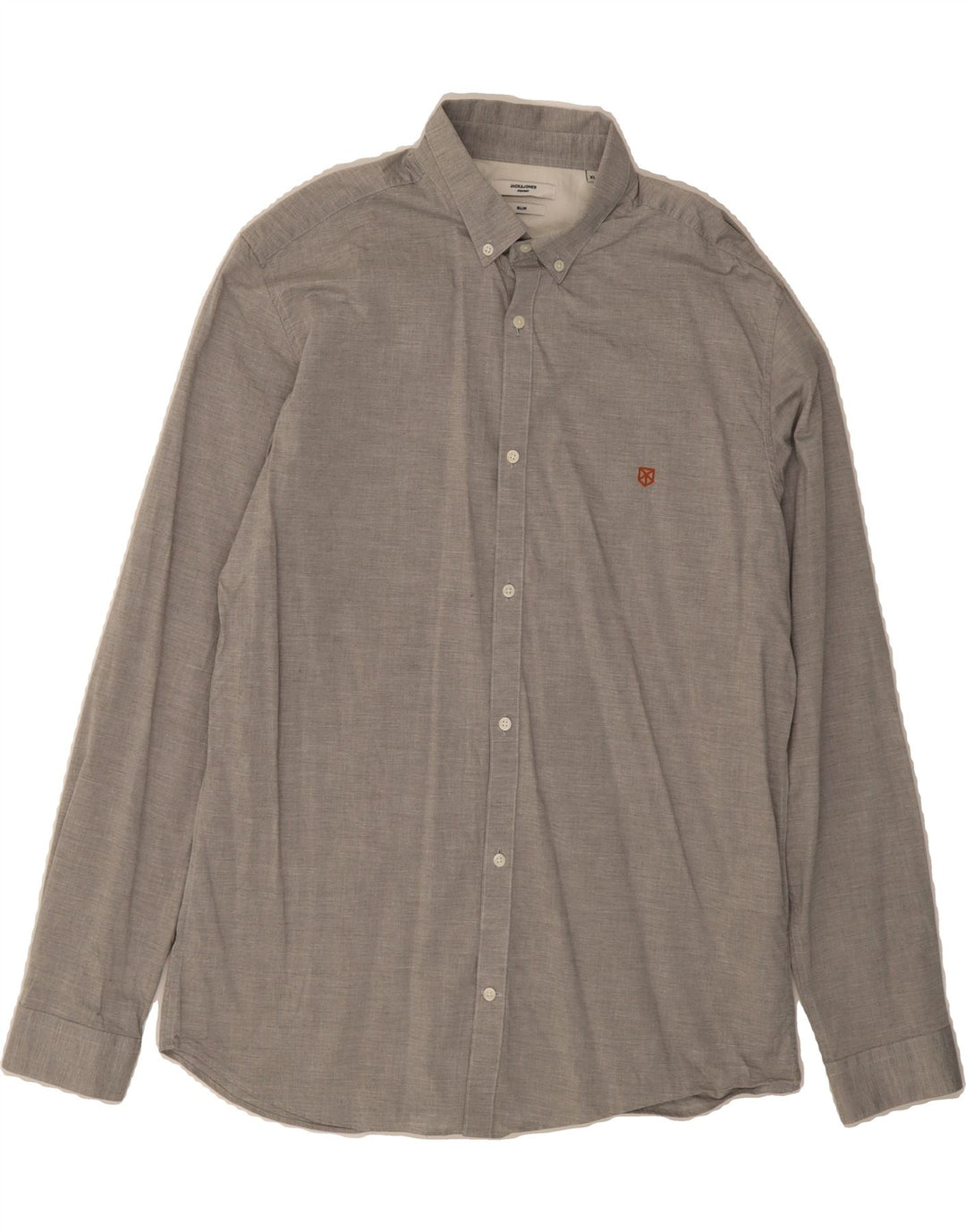JACK & JONES Mens Slim Shirt XL Grey Cotton Vintage Jack & Jones and Second-Hand Jack & Jones from Messina Hembry 