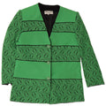 Pierre Cardin Damen-Blazerjacke mit 3 Knöpfen, EU 44, XL, grüne geometrische Wolle
