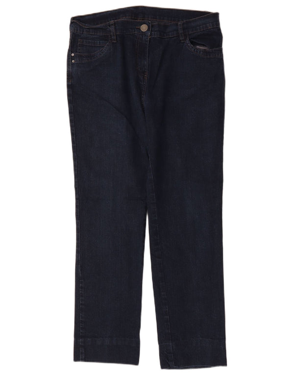 Marks & Spencer Womens Straight Jeans UK 14 Large W32 L27 Navy Blue