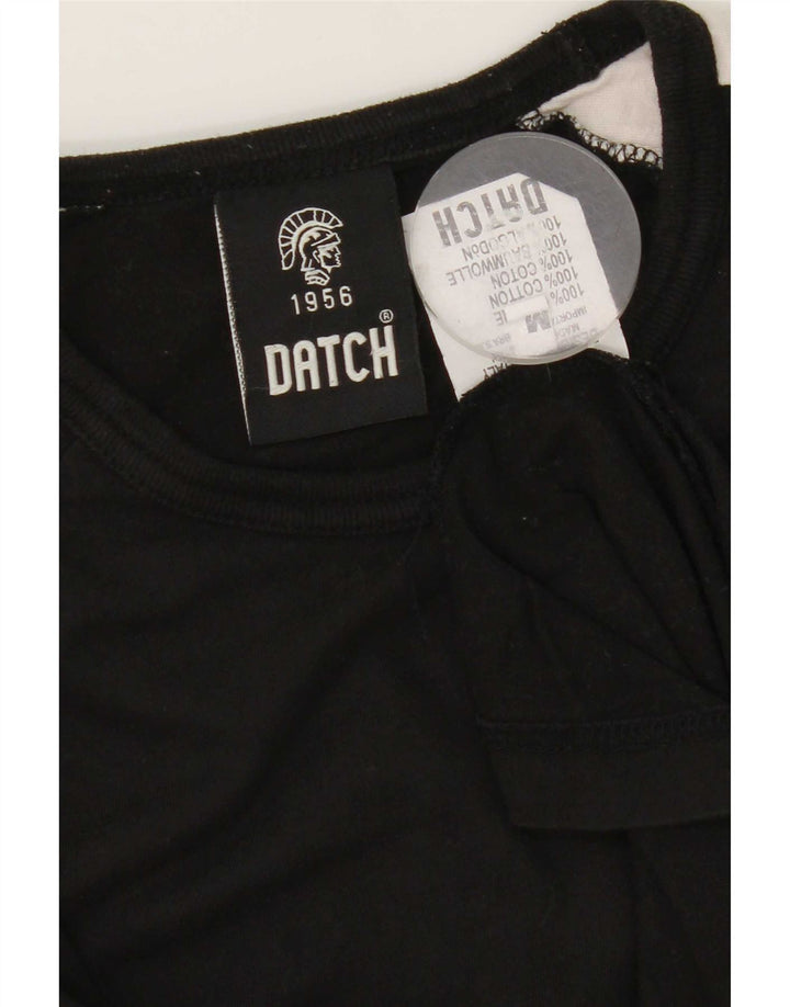 Datch Herre Top Langærmet Medium Sort Colourblock Bomuld