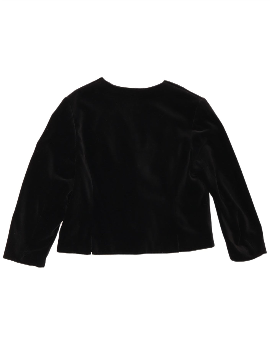 Vintage Womens Velvet 6 Button Blazer Jacket UK 14 Medium Black Cotton