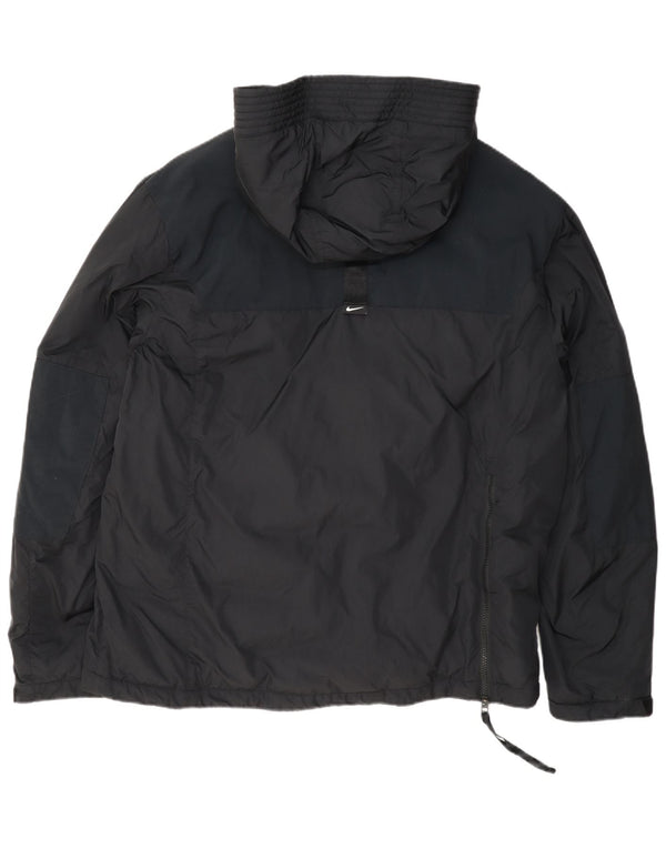 Nike Chaqueta anorak con capucha para hombre UK 40 Large Negro Colorblock Nylon