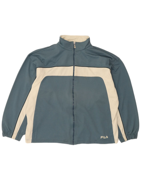 Fila Veste de survêtement coupe ample pour hommes, grand bleu, polyester color block