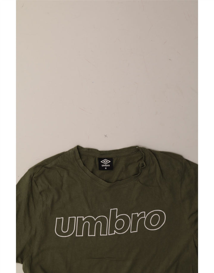 UMBRO Mens Graphic T-Shirt Top Medium Green Cotton Vintage Umbro and Second-Hand Umbro from Messina Hembry 