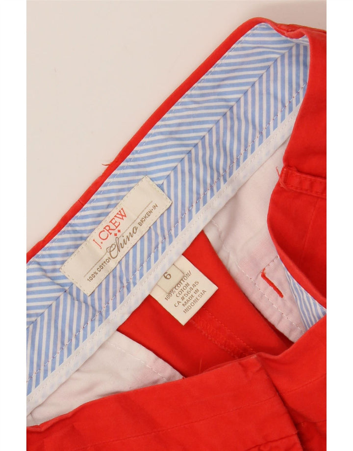 J. CREW Womens Broken In Chino Shorts US 6 Medium W30  Red Cotton Vintage J. Crew and Second-Hand J. Crew from Messina Hembry 