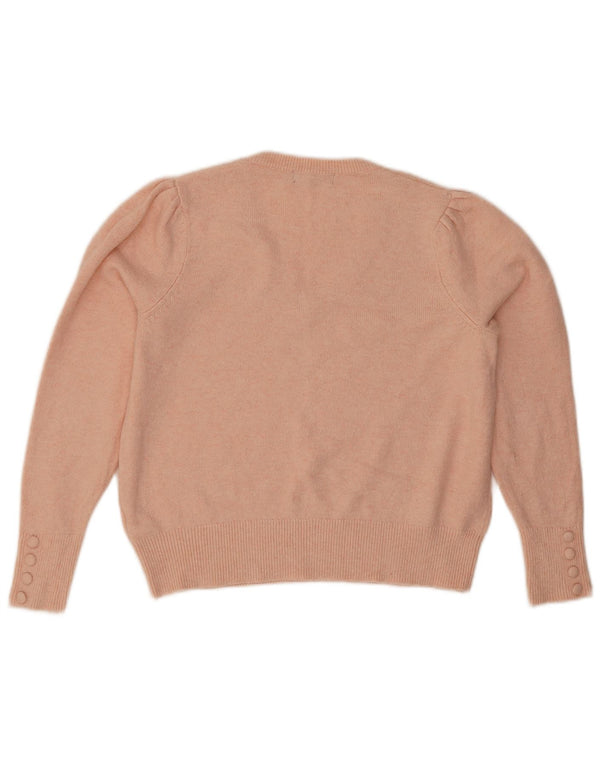 Marks & Spencer női Crop V-nyakú pulóver UK 12 közepes rózsaszín pamut