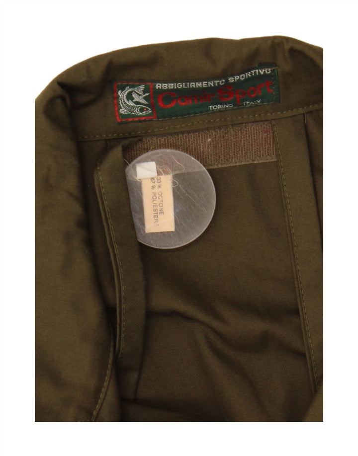 Vintage Herre Utility Jacket IT 56 3XL Khaki Polyester