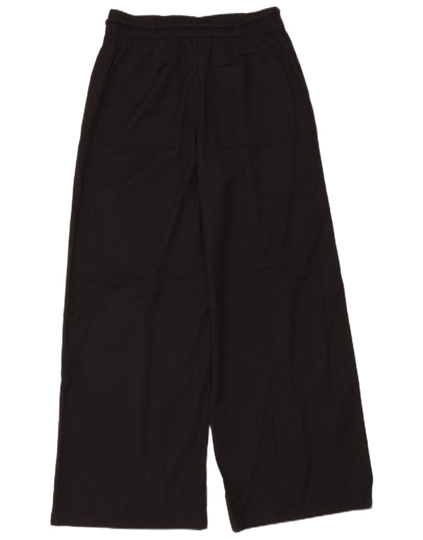 Zara Womens High Waist Wide Leg Chino Trousers Large W30 L32 Black