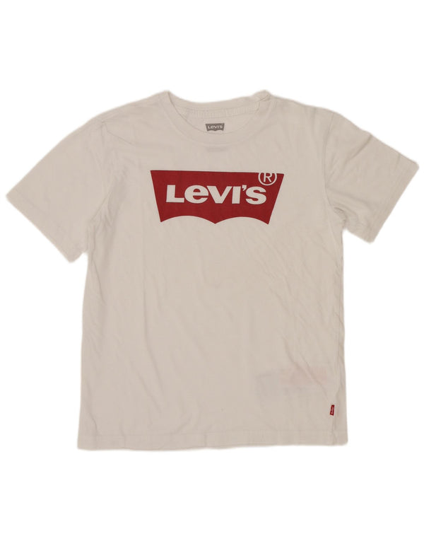 Γραφικό T-Shirt Levi's Boys Top 13-14 ετών Λευκό βαμβακερό