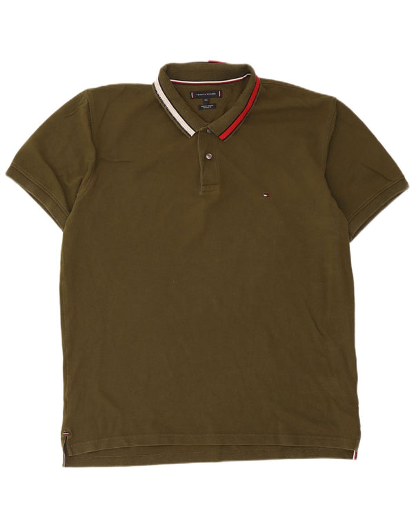 Polo da uomo vestibilità regolare Tommy Hilfiger 2XL cotone kaki