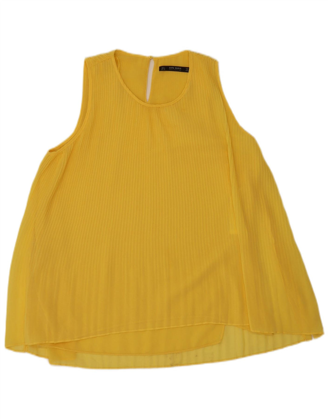 Zara Womens Sleeveless Blouse Top UK 16 Large Yellow Polyester