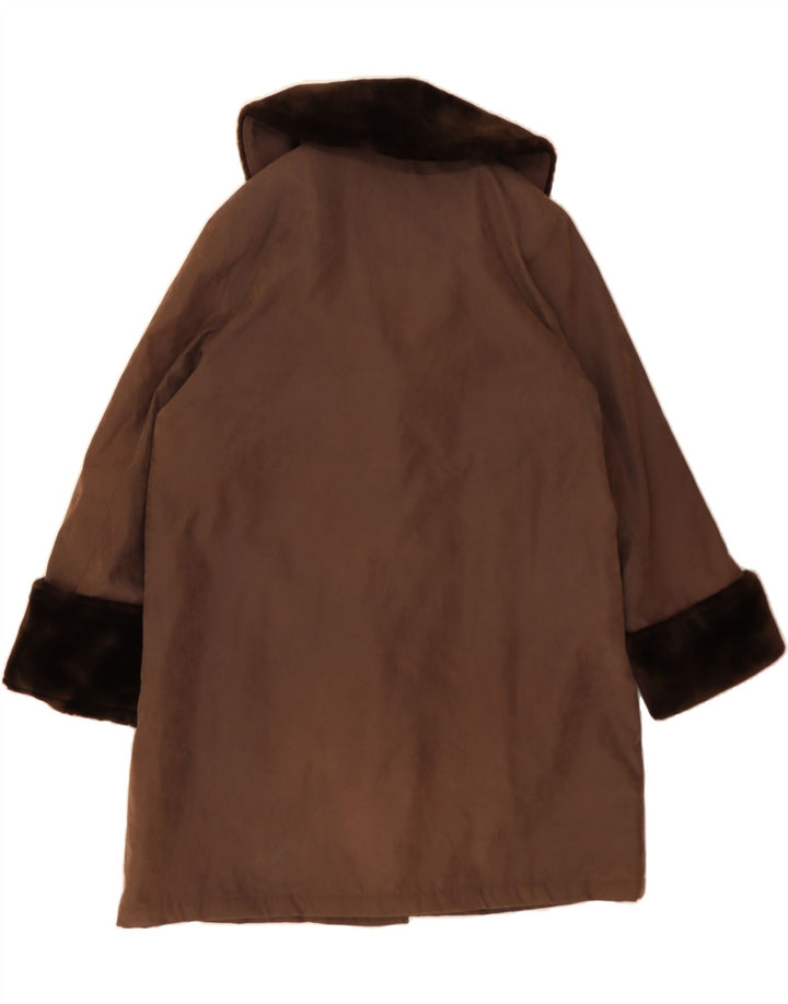 VINTAGE Womens Duffle Coat UK 16 Large Brown Polyester Vintage Vintage and Second-Hand Vintage from Messina Hembry 