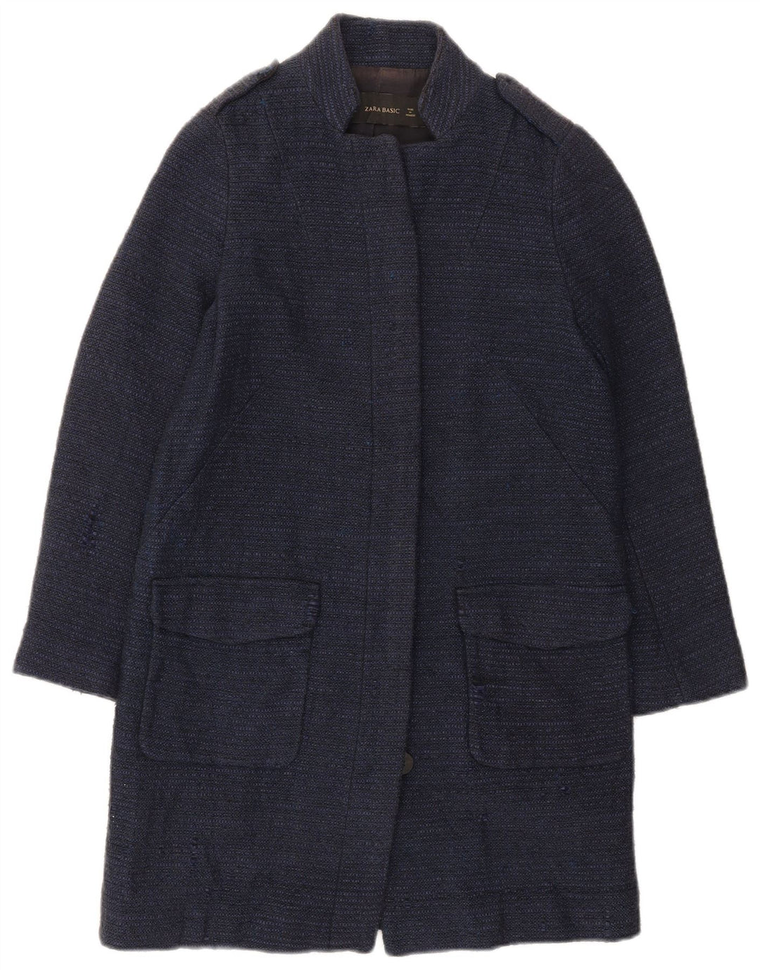 ZARA Womens Military Overcoat UK 10 Small Navy Blue