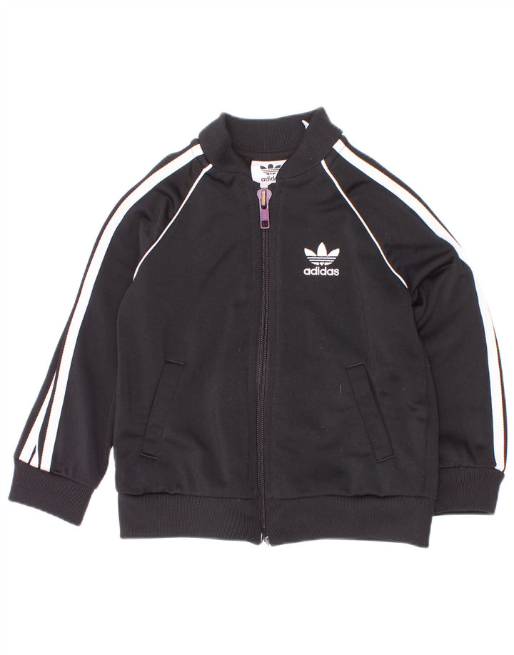 Adidas Baby Boys Træningsdragt Topjakke 9-12 Måneder Sort Polyester