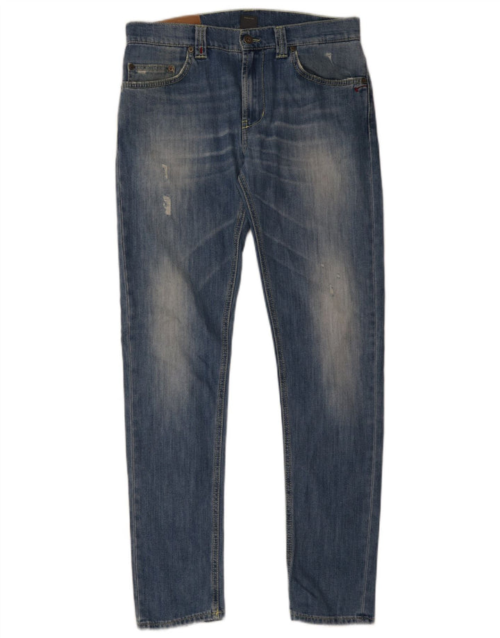 Dondup Mens Distressed Slim Jeans W33 L32 Blue Cotton