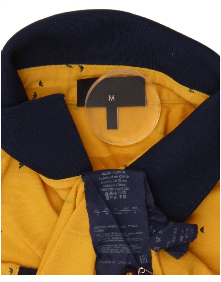 ARMANI JEANS Polo con estampado abstracto y bloques de color amarillo medio