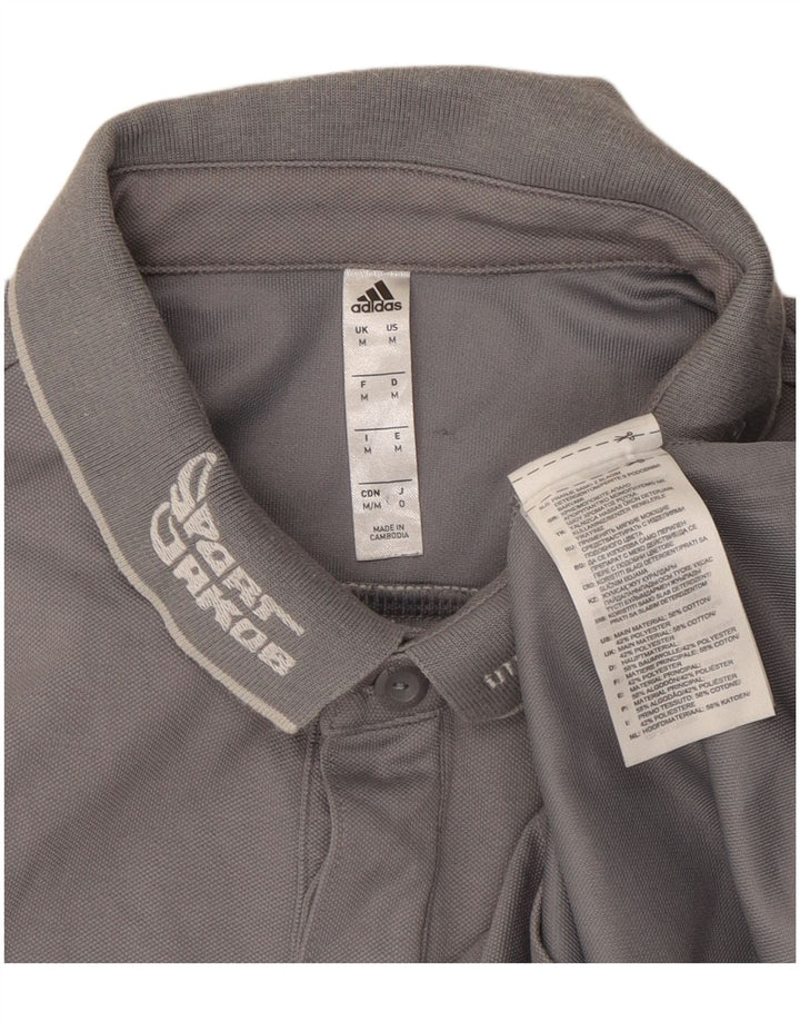 Adidas Mens Climalite Graphic Polo Shirt Medium Grey Cotton